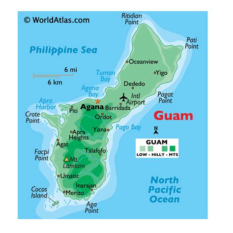 MAP principles and Guam location on the world map